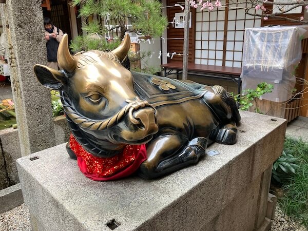 錦天満宮のなで牛